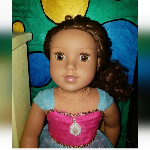 :* Lot 17" lotus doll brown hair & eyes w/ new & used outfits wears 18" clothes - Picture 3 of 11